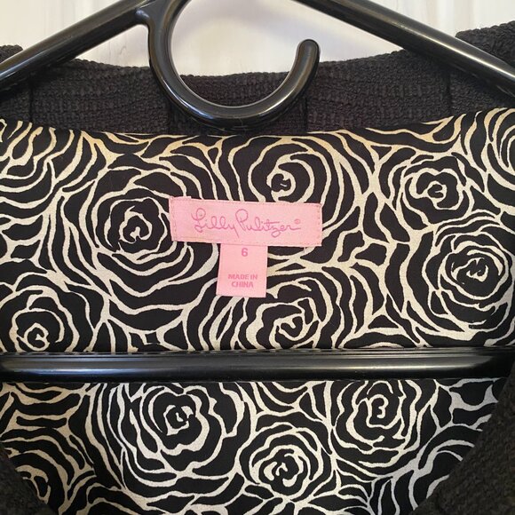 Lilly Pulitzer Black Pea Coat - Picture 2 of 7